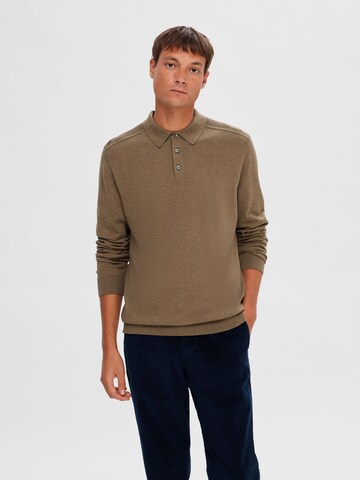 SELECTED HOMME Sweater in Brown: front