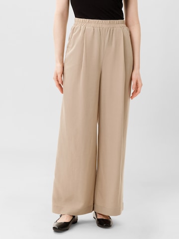 Les Lunes Wide leg Broek 'GEORGIA ' in Beige: voorkant