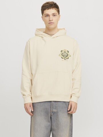 Sweat-shirt JACK & JONES en beige : devant