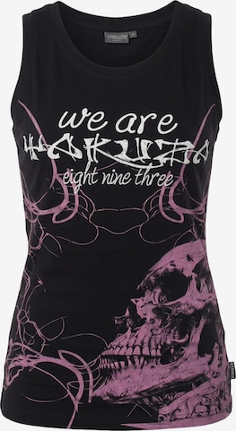Yakuza Top 'Pareidolia' in Black: front
