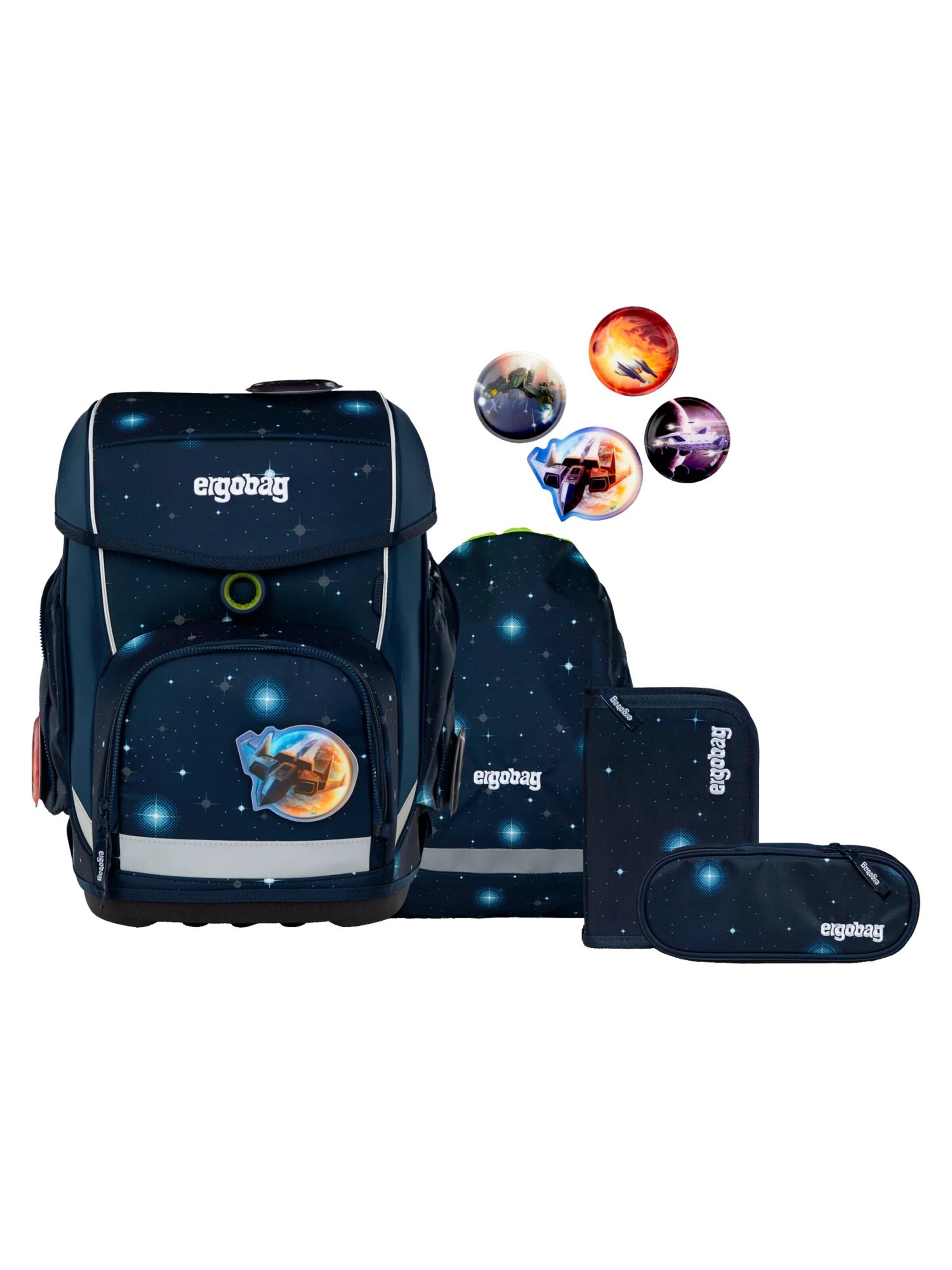 ergobag Backpack 'Schulranzen-Set cubo Set' in Blue: front