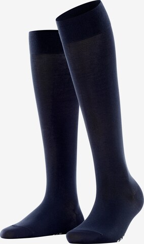 FALKE Kniestrümpfe 'Cotton Touch' in Blau: Vorderseite