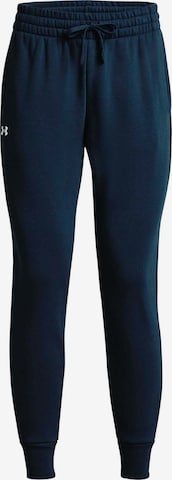 UNDER ARMOUR Tapered Workout Pants 'Rival' in Blue: front