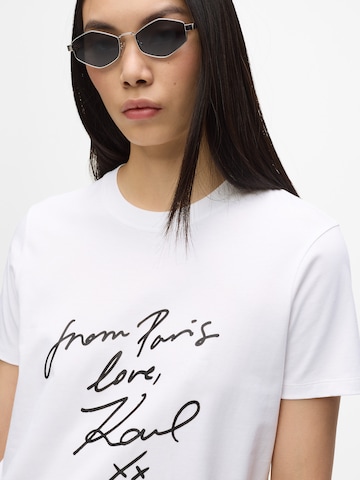 Karl Lagerfeld Μπλουζάκι 'With Love' σε λευκό
