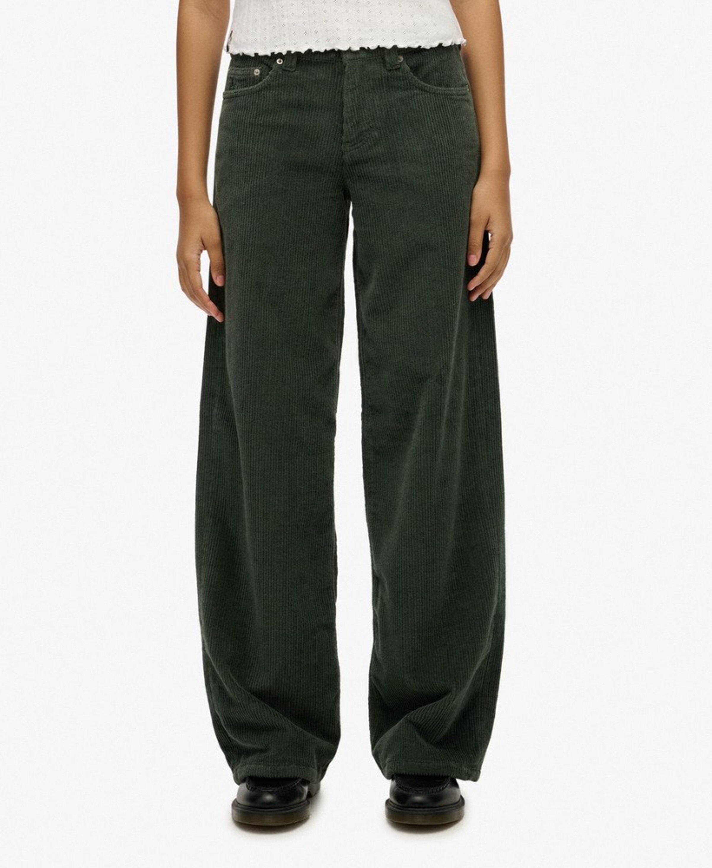 Baggy Pantalon 'Jumbo' Superdry & Co en vert : devant