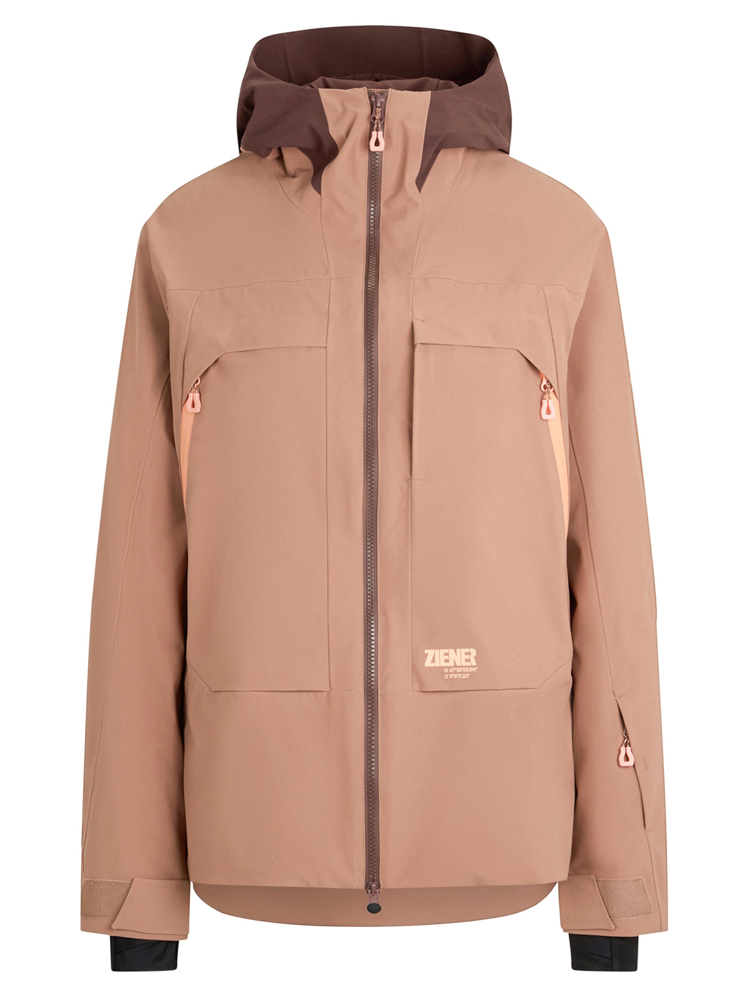 ZIENER Outdoor Jacket in Brown: front