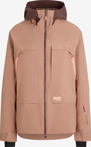 ZIENER Outdoor Jacket in Brown: front