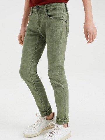 WE Fashion Slimfit Jeansy w kolorze zielony: przód