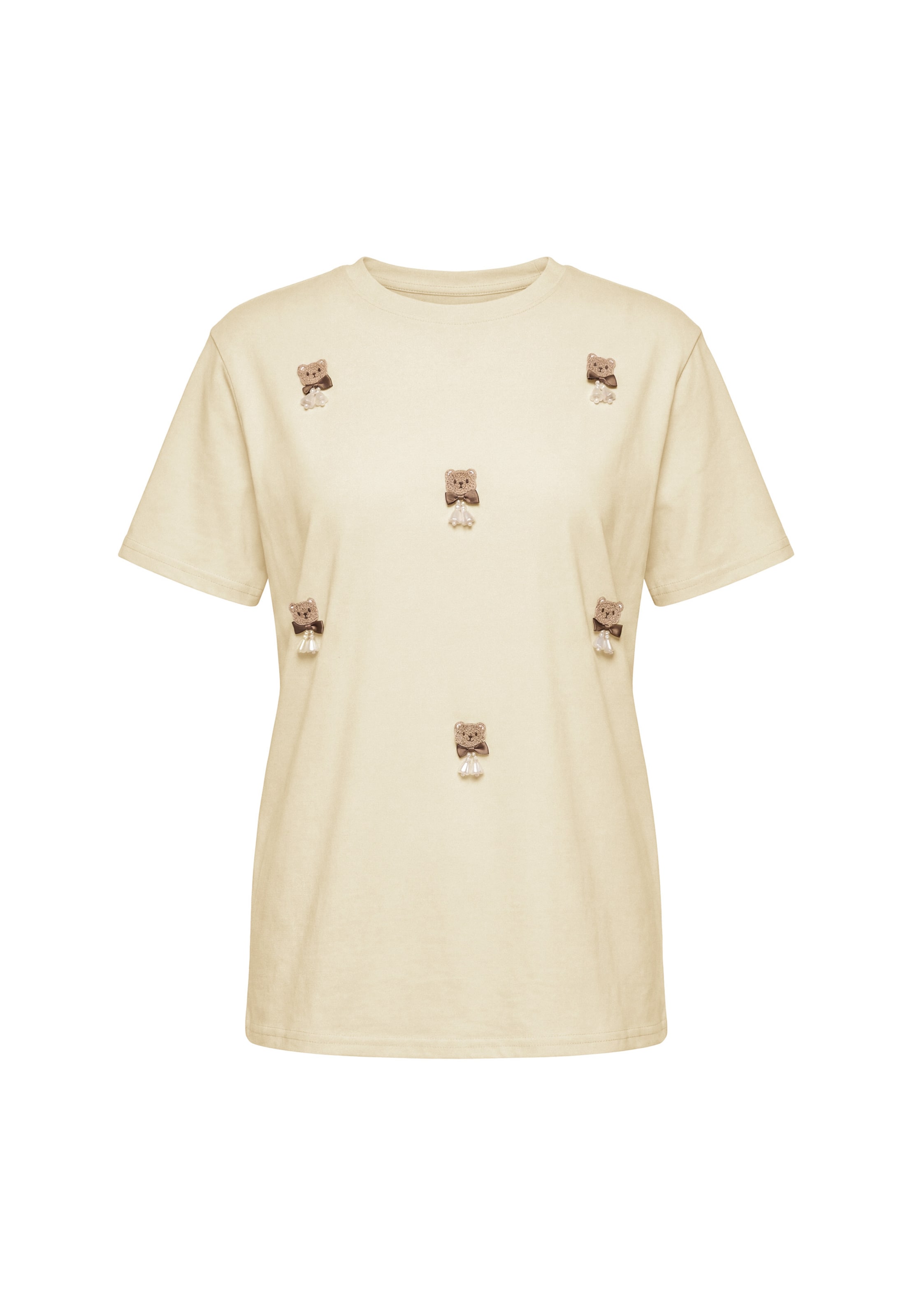 MYMO Camisa 'Pop' em S em castanho / amarelo claro / branco pérola, Vista do artigo