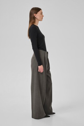 My Essential Wardrobe Wide leg Pleat-front trousers 'SpaceMW ' in Grey
