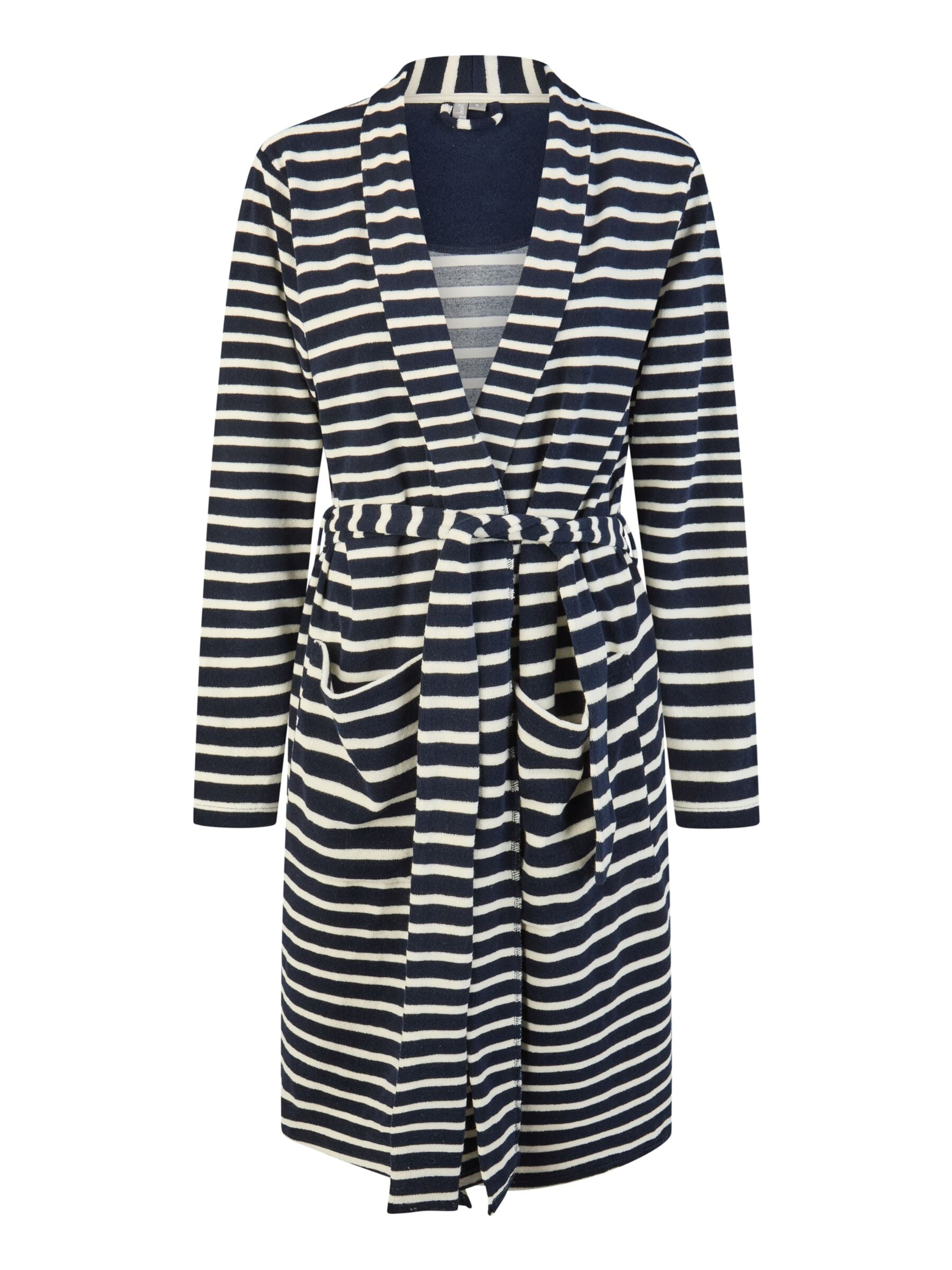By Louise Short Bathrobe 'By Louise ladies bathrobe sauna dressing gown long with belt' in Blue: front