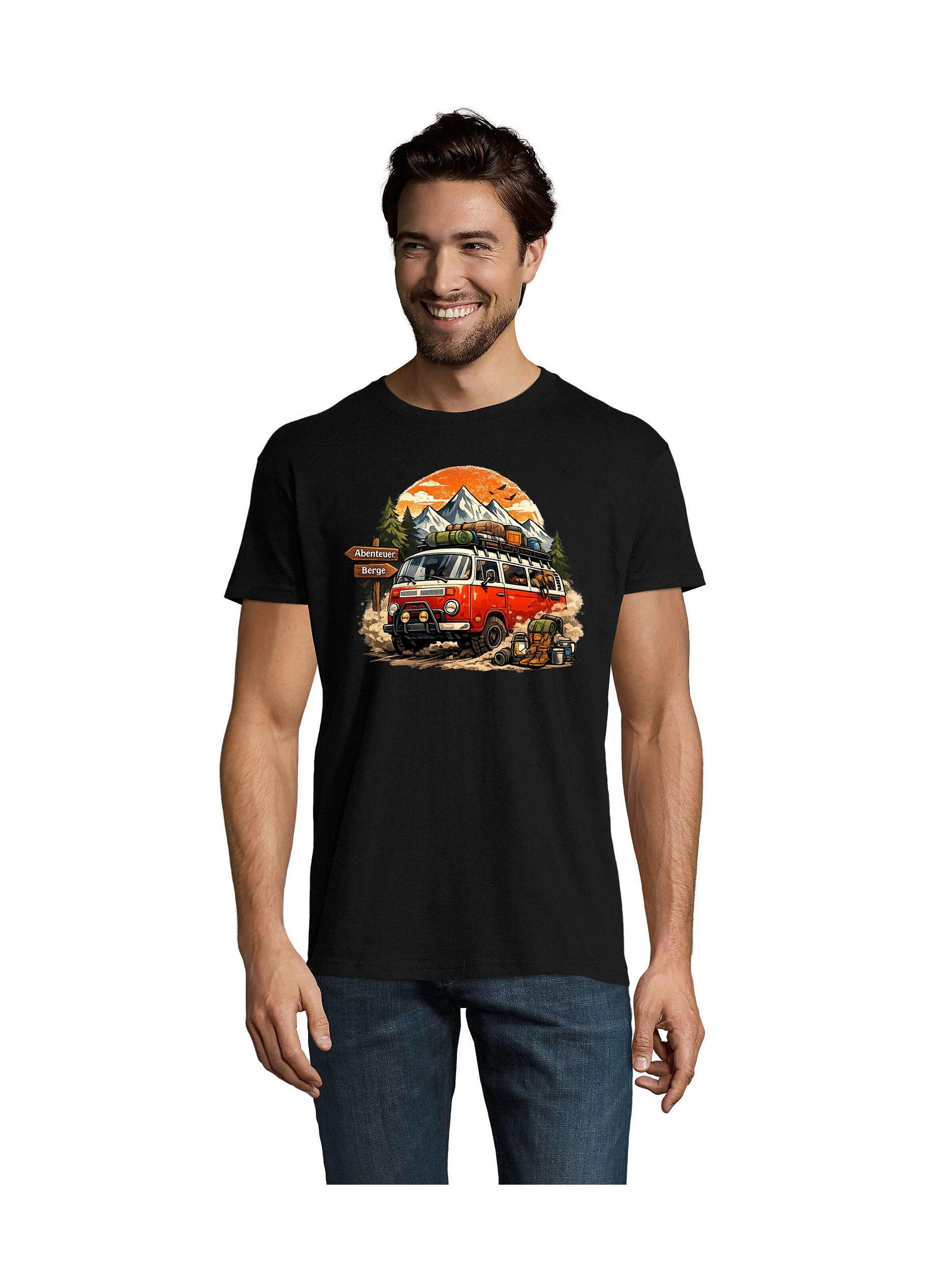 Blondie & Brownie Shirt 'BusCamper'‌‌ in 5XL in schwarz, Produktansicht