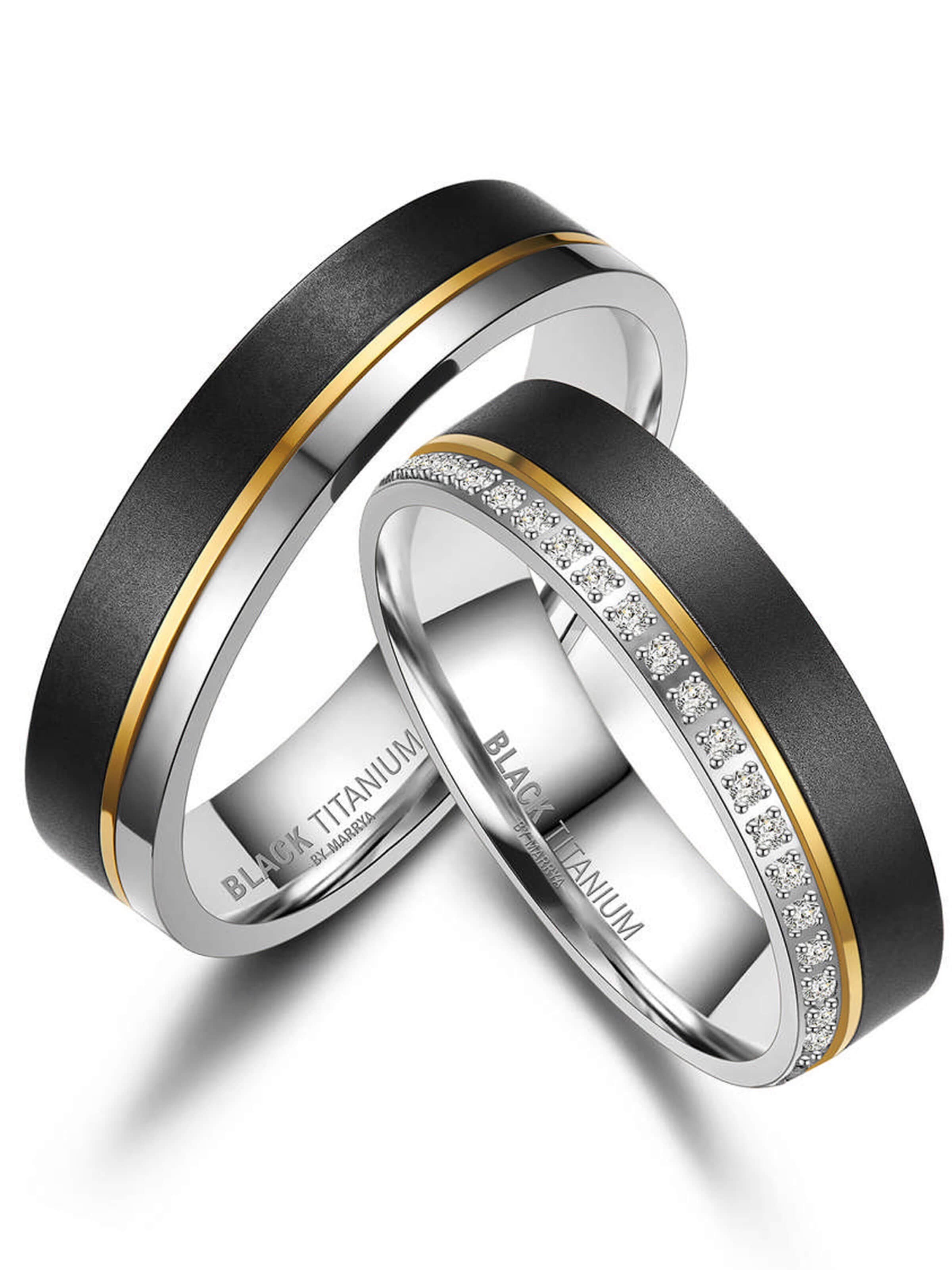 Anello 'MARRYA Ehering BT-02 aus Black Titanium' di MARRYA in nero