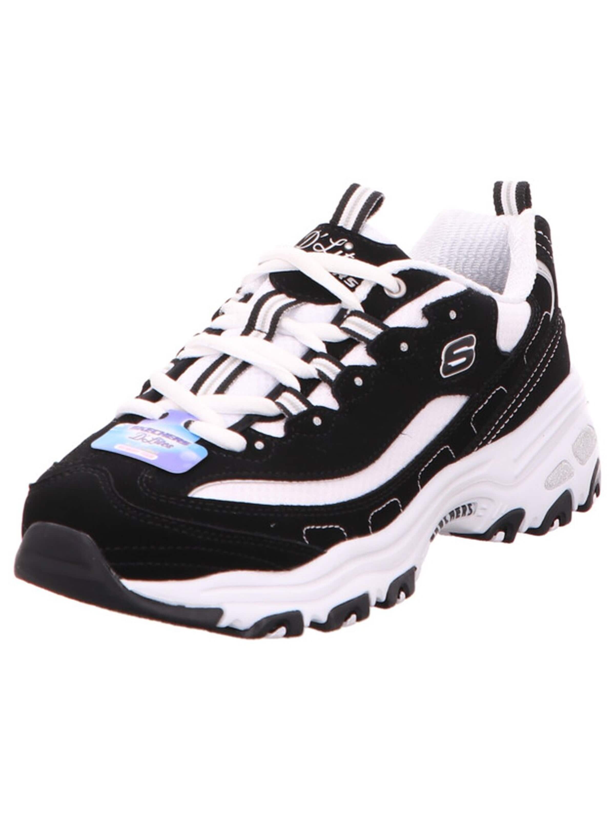 SKECHERS Sneakers laag 'Schnürschuh Damen 11930 BKW Kunststoff (Synthetik) in schwarz' in Zwart: voorkant