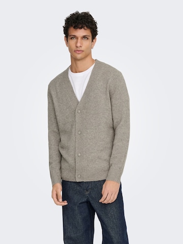 Giacchetta 'Maglieria' di Only & Sons in beige: frontale