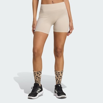 ADIDAS PERFORMANCE Skinny Sportshorts 'Essentials' in Beige: Vorderseite