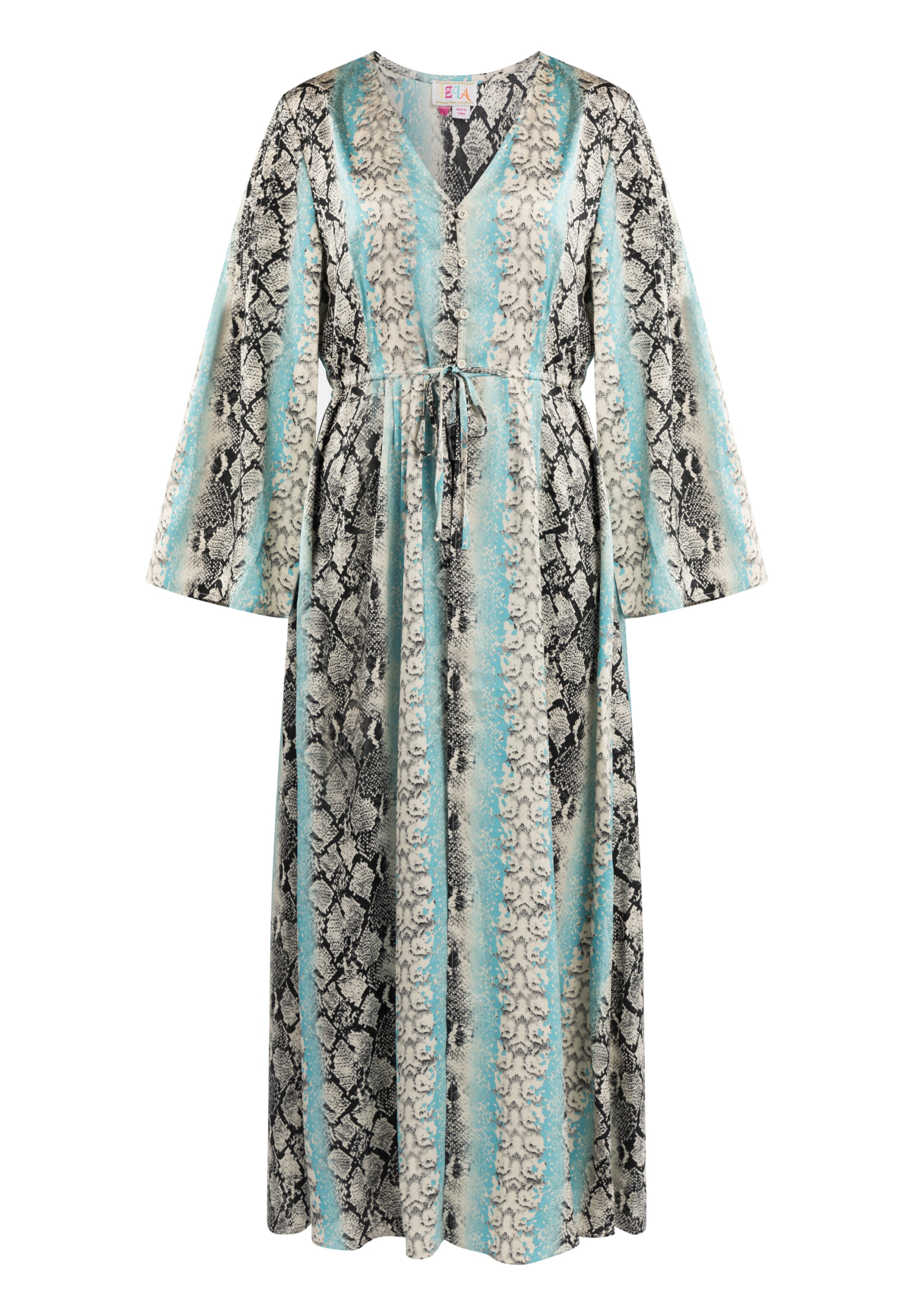 IZIA Jurk in de kleur Aqua / Lichtgrijs / Zwart, Productweergave