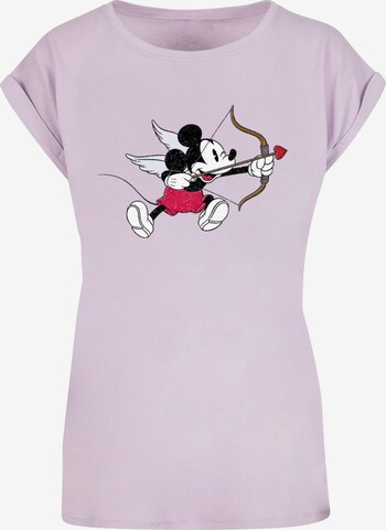 ABSOLUTE CULT T-Shirt 'Mickey Mouse - Love Cherub' in Lila: predná strana