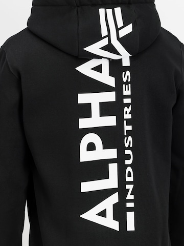 ALPHA INDUSTRIES Bluzka sportowa 'Backprint' w kolorze czarny