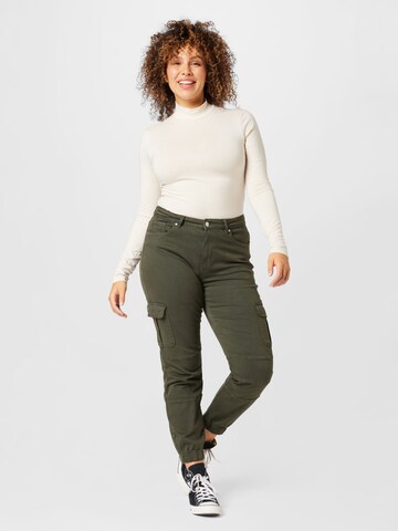 ONLY Carmakoma Tapered Cargo Jeans 'Miss' in Green