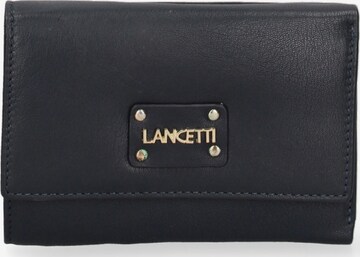 Portamonete 'Portafoglio donna Lancetti vera pelle bottone pressione' di Lancetti in blu: frontale