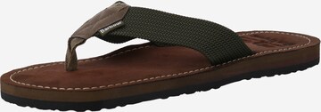 Barbour Beacon T-Bar Sandals 'Toeman Beach' in Green: front