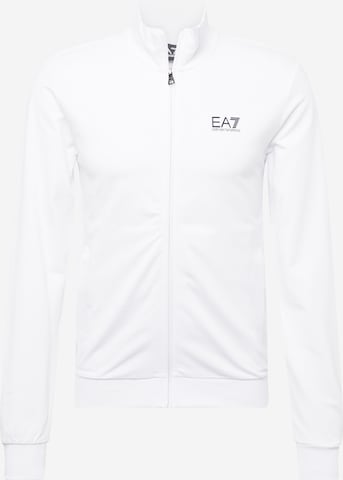 EA7 Emporio Armani Sweatjakke i hvid: forside