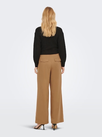 ONLY Wide Leg Hose 'Myla' in Braun