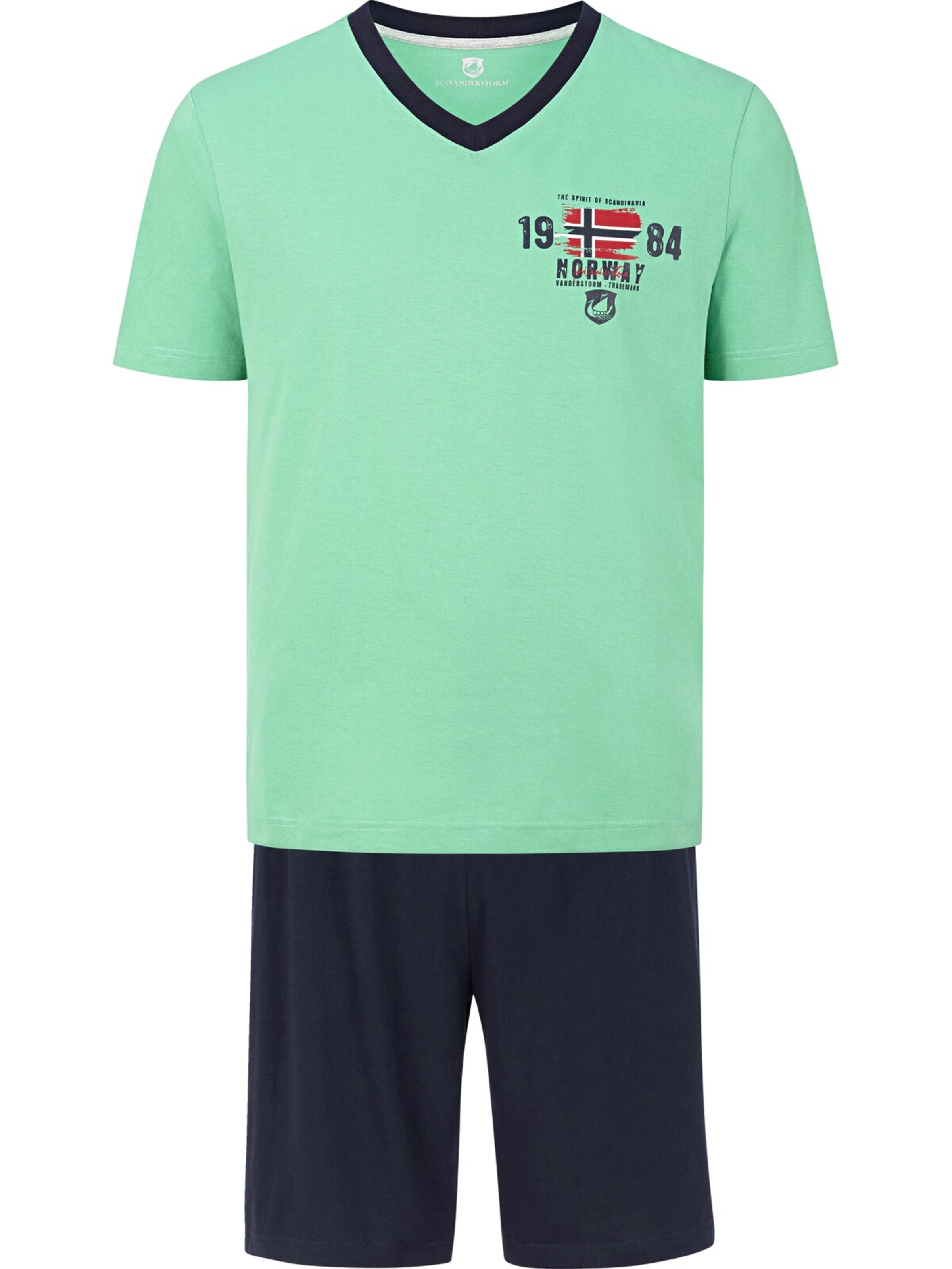 Jan Vanderstorm Pyjama 'Edin' in Grün: Vorderseite