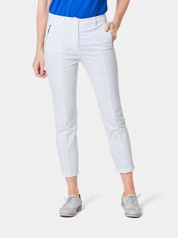 Goldner Slim fit Pants in White: front