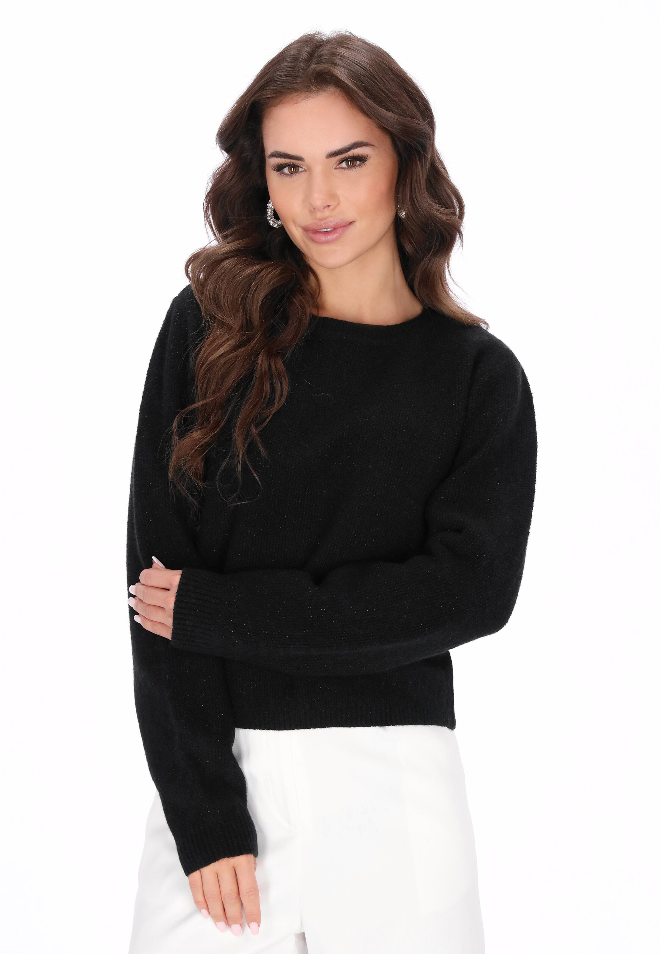 faina Pullover in Schwarz: Vorderseite