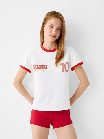 Bershka T-Shirt in Beige: predná strana