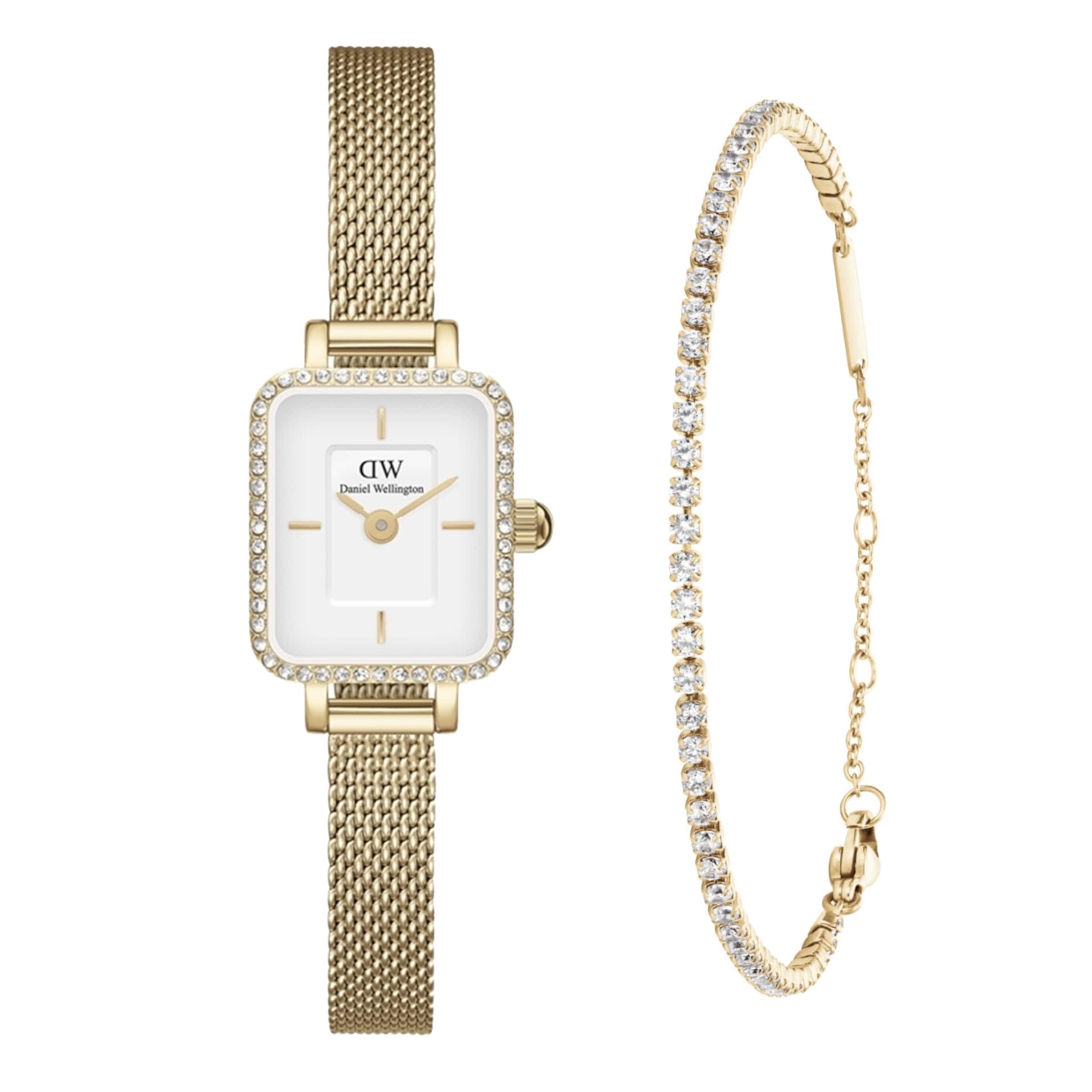 Parure de bijoux Daniel Wellington en or : devant