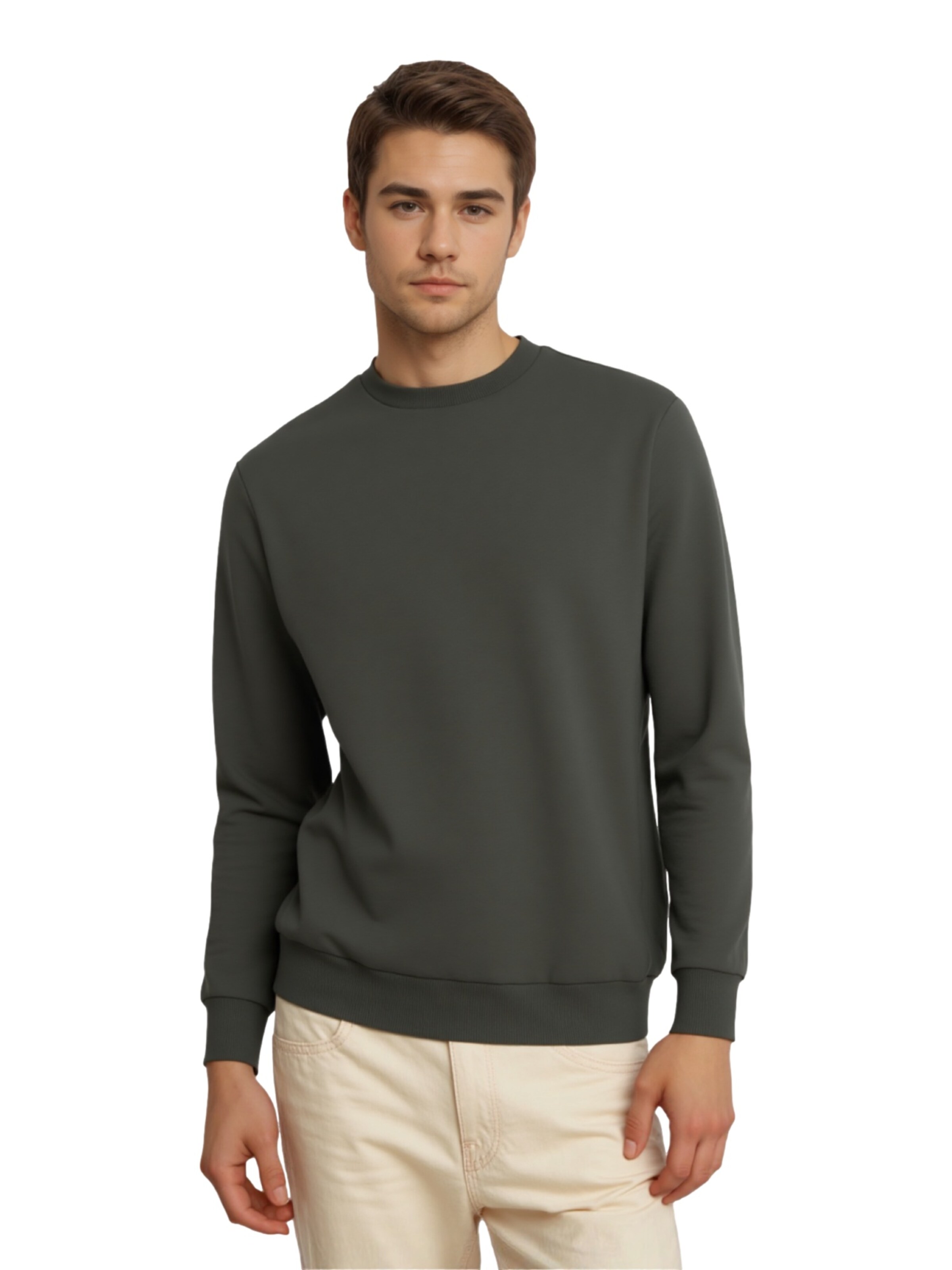 Only & Sons Regular Fit Sweatshirt 'ONSCERES' in Grün: Vorderseite