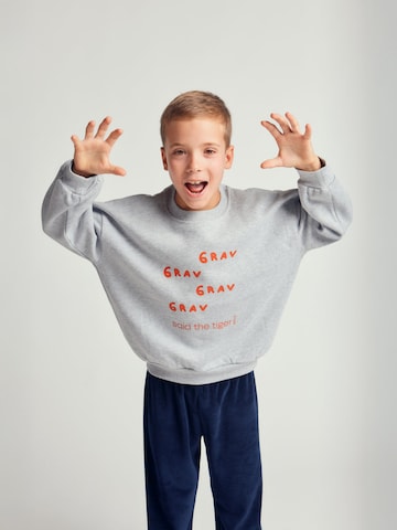Sweat 'SWEATSHIRT GRAV GRAV SLOGAN' Maru + Bo en gris