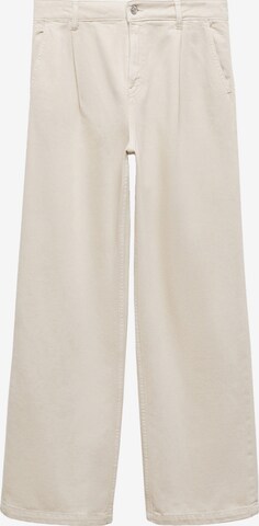 MANGO Loosefit Bandplooi jeans 'ARLETITA' in Beige: voorkant