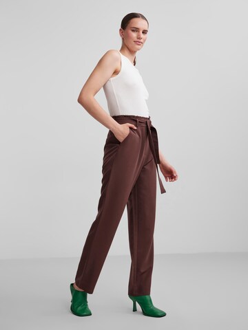 PIECES Regular Pants 'Bosella' in Brown