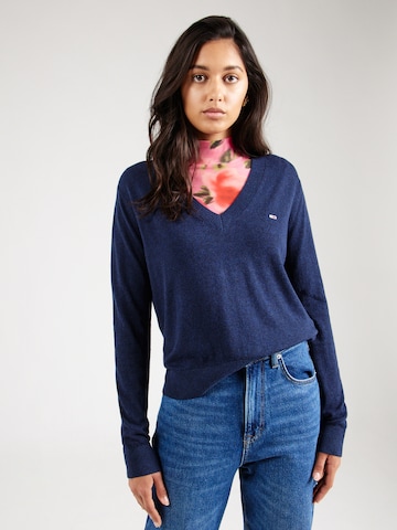 Tommy Jeans Pullover 'ESSENTIAL' in Blau: Vorderseite