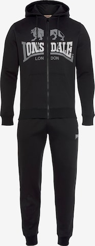 LONSDALE Sweatsuit in Black: front