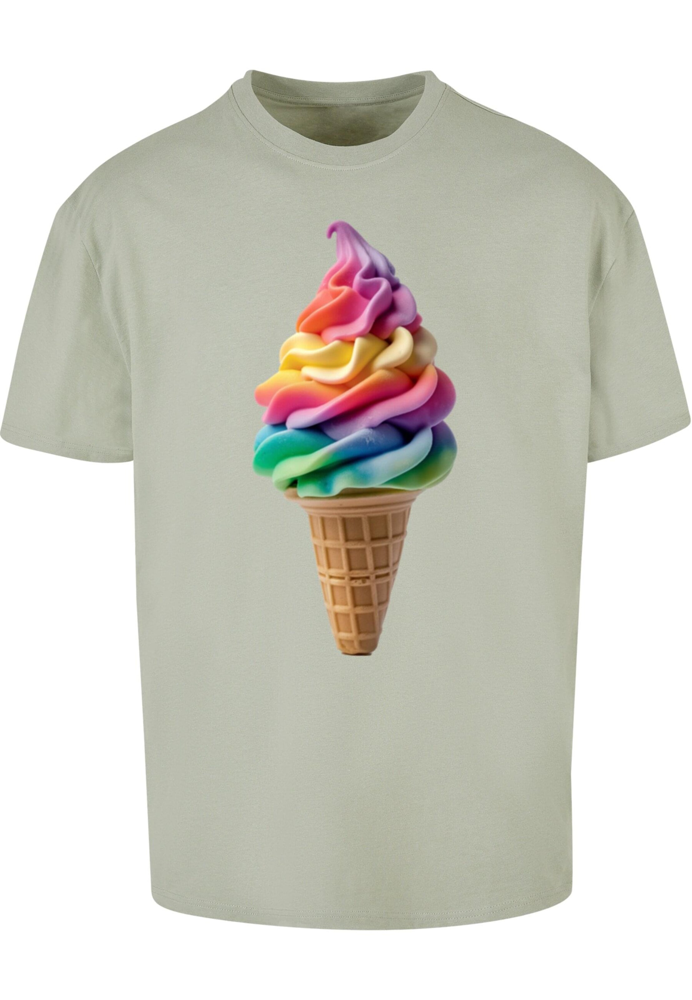 Merchcode Shirt 'Pride Scoops' in Groen: voorkant