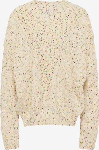 IZIA - Pullover oversized em branco: frente