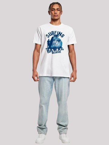 T-Shirt 'Hawaii Surf Beach Summer' F4NT4STIC en blanc