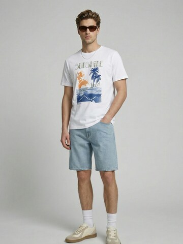 JJ Rebel Tričko 'JREBMASON' - Biela