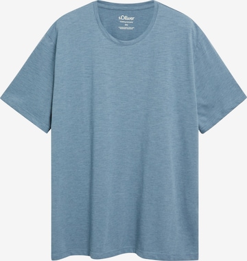 s.Oliver Men Big Sizes Shirt in Blue: front