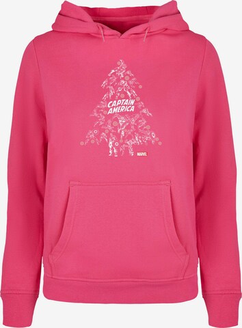 ABSOLUTE CULT Sweatshirt 'Captain America - Christmas Tree' in Pink: front