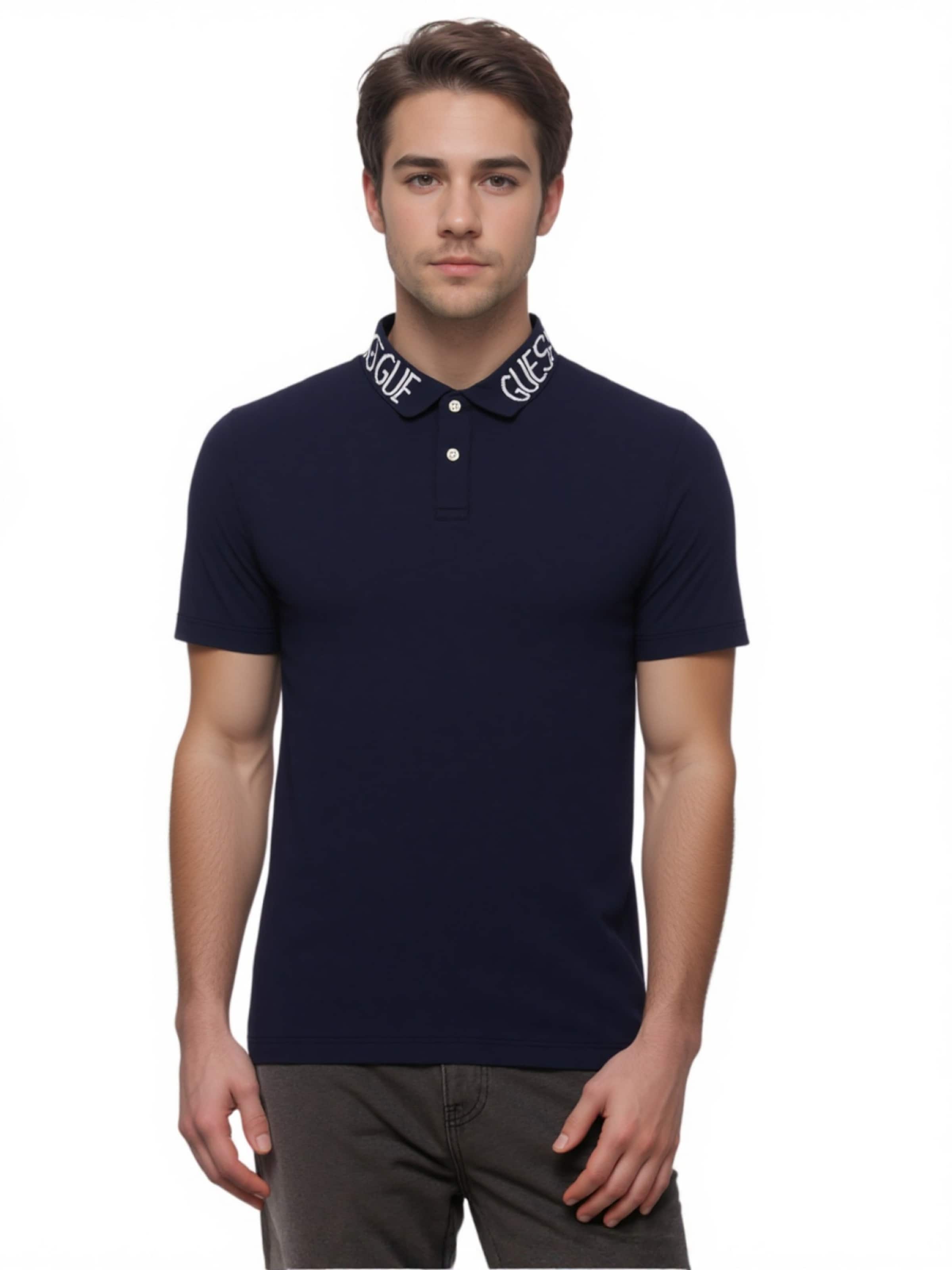 GUESS Poloshirt 'Nolan' in Blau: Vorderseite