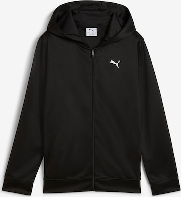 PUMA Athletic Zip-Up Hoodie 'Tad Essentials' in Black: front