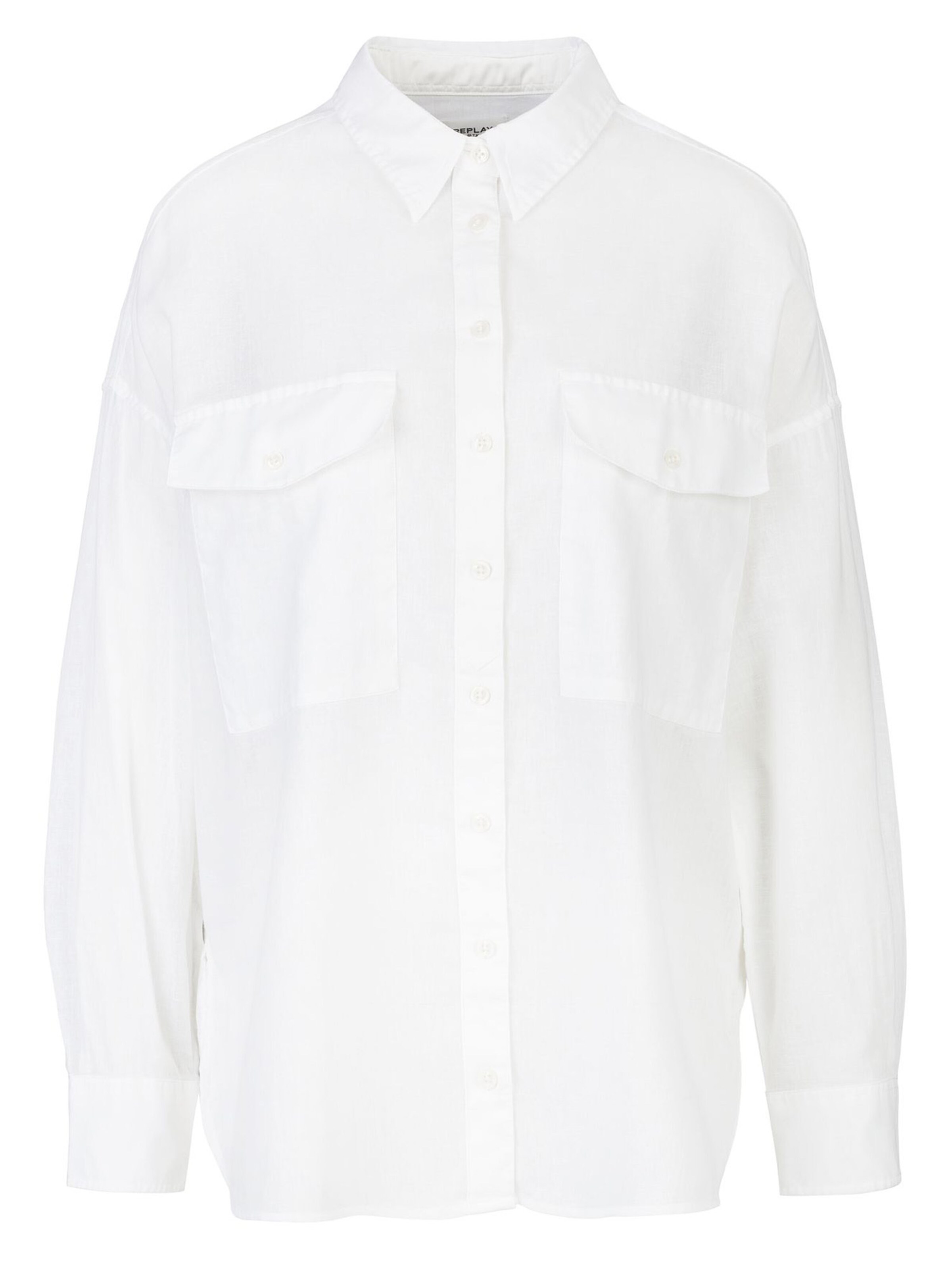 REPLAY Blouse in Wit: voorkant