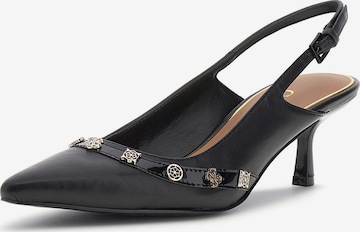 GUESSCipele s potpeticom i otvorenom petom 'YANAI' - crna boja: prednji dio