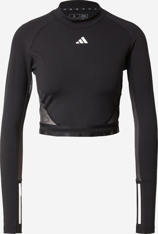 melns ADIDAS PERFORMANCE Sporta krekls 'Hyperglam': no priekšpuses